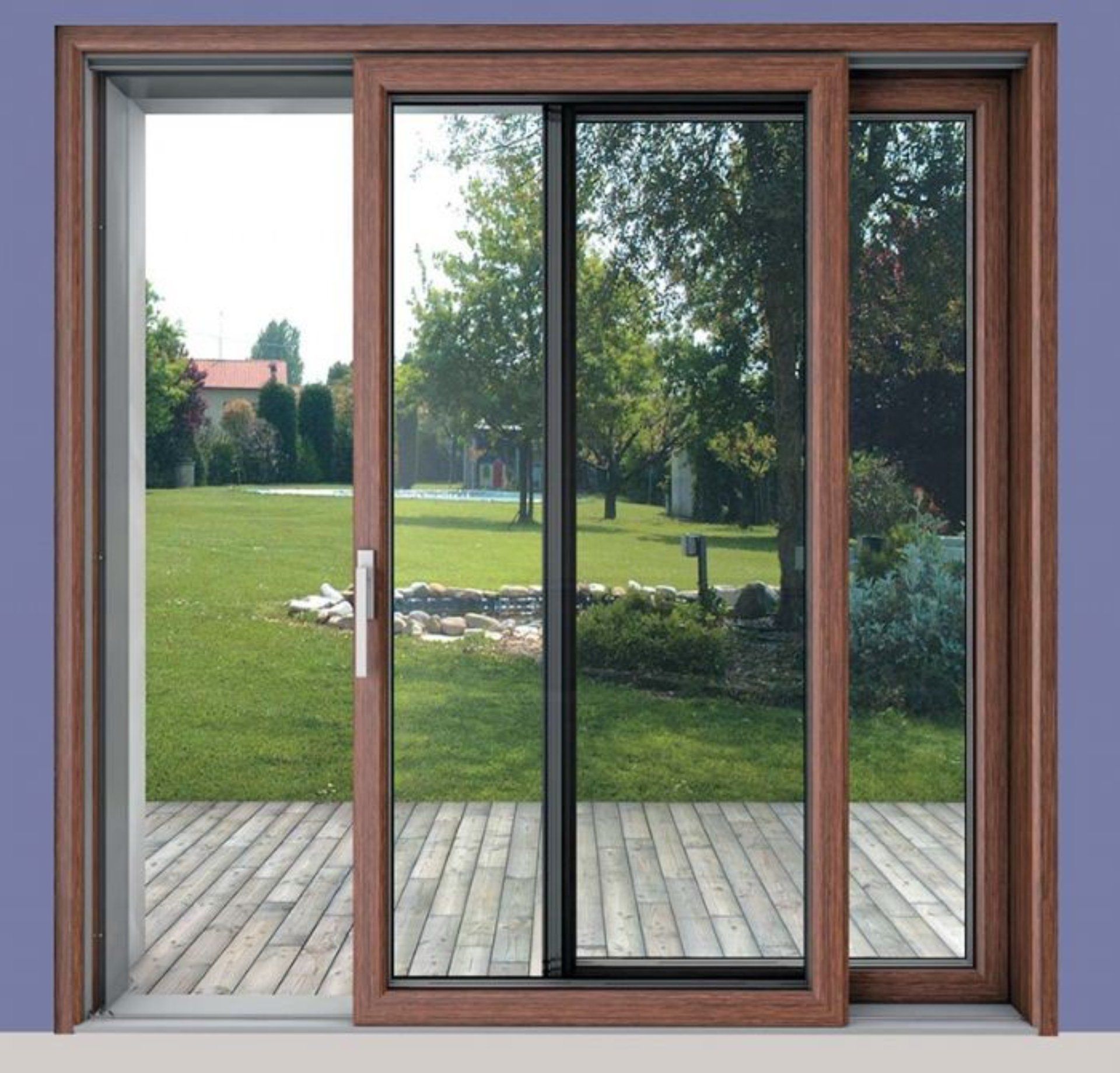 Porta finestra scorrevole legno