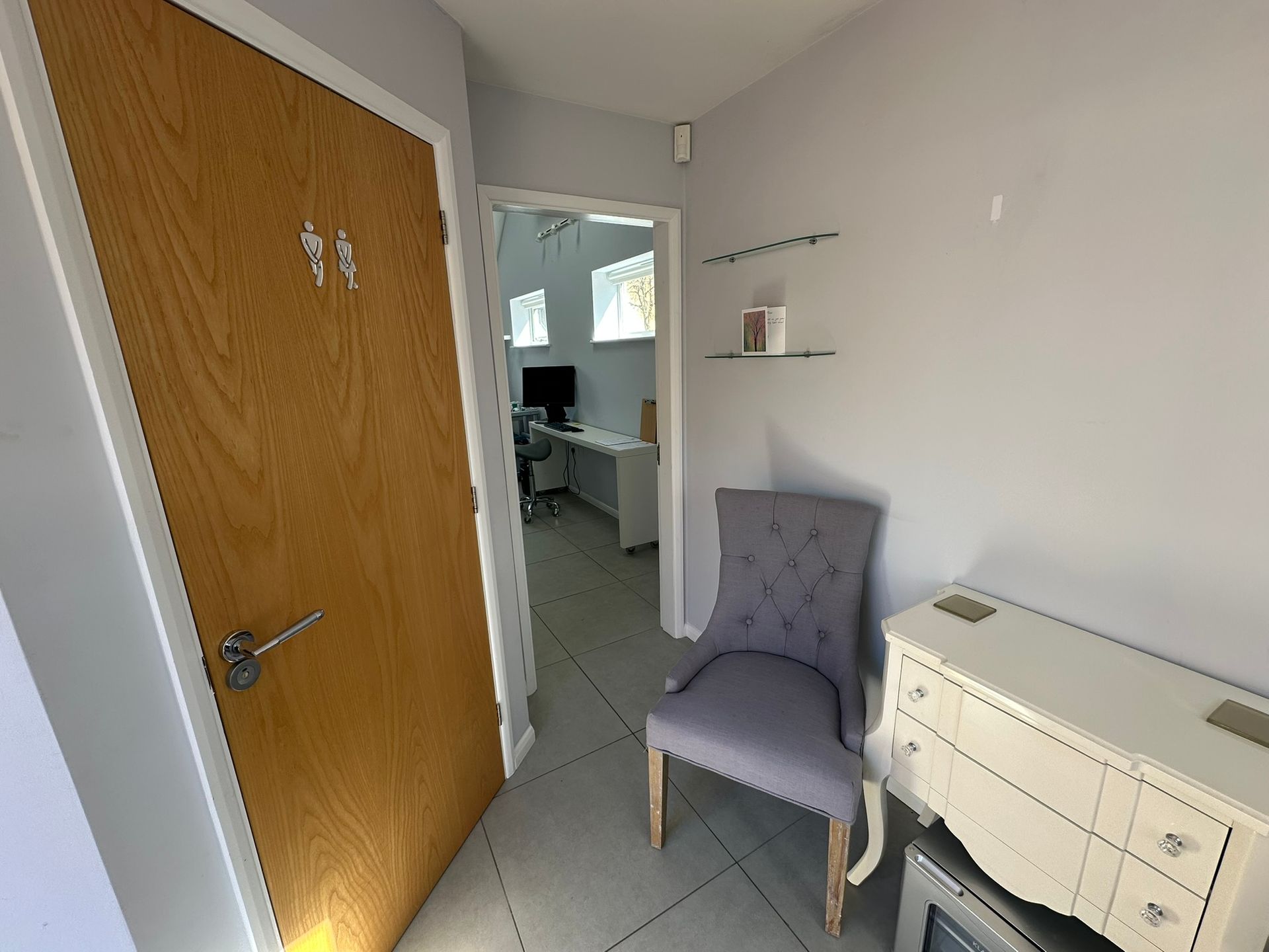 Happy Ears Ear Wax Removal West Bridgford Clinic waiting room and toilet