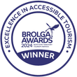 Brolga Awards 2024 Winner badge: blue circle, text 