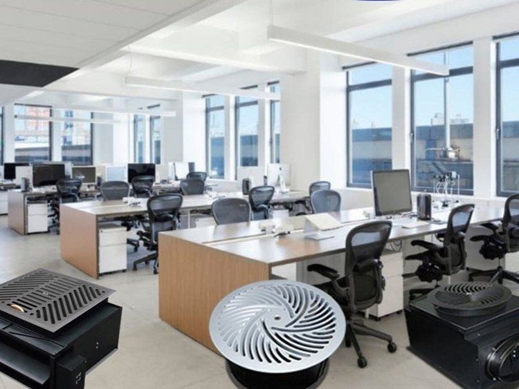A large office with lots of desks and chairs
