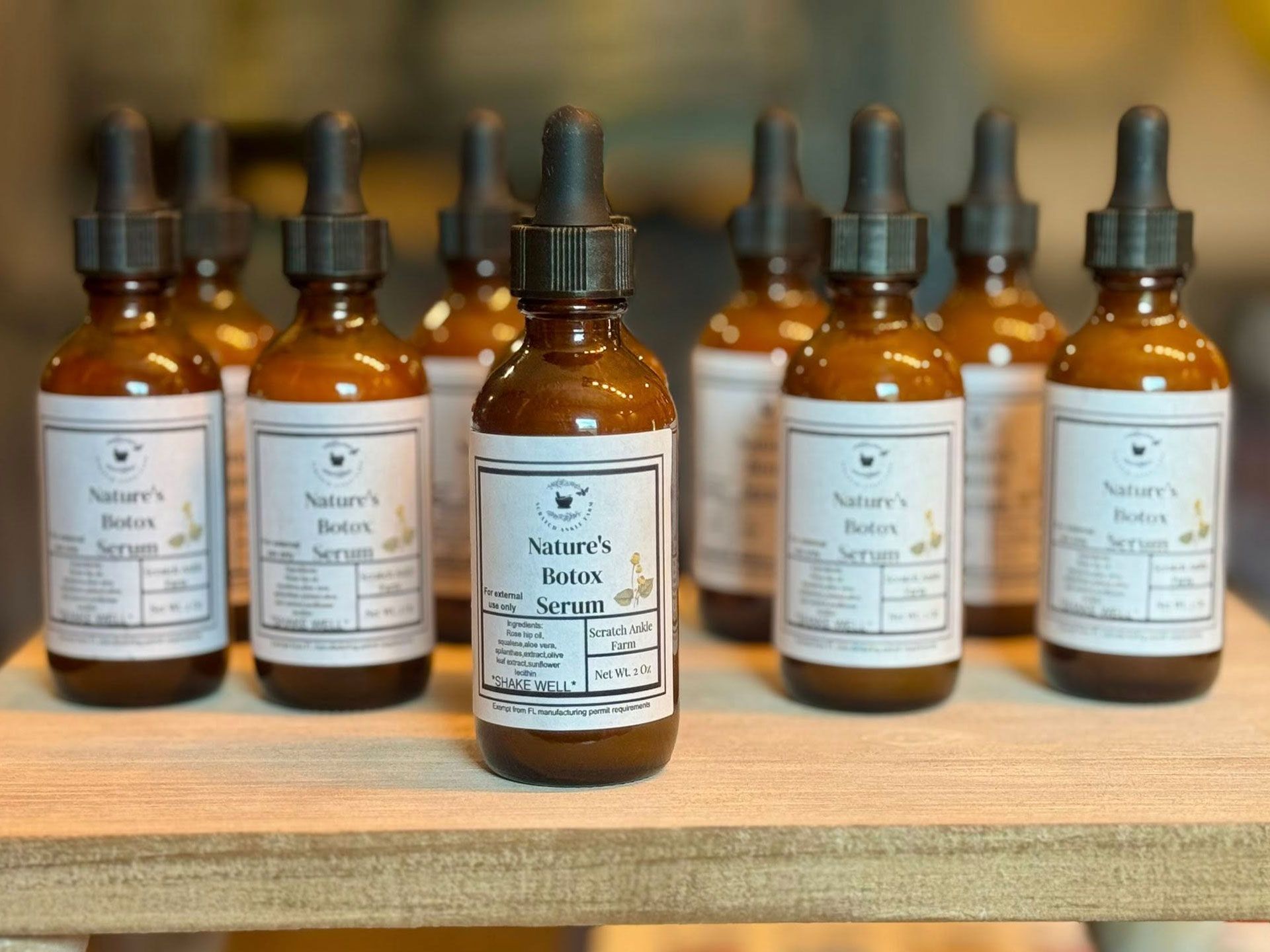 Brown bottles of Nature's Botanics 