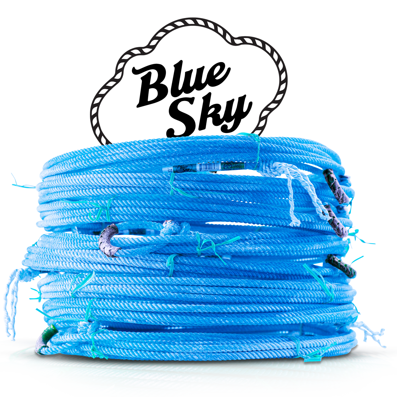 Blue rope pile with Blue Sky above