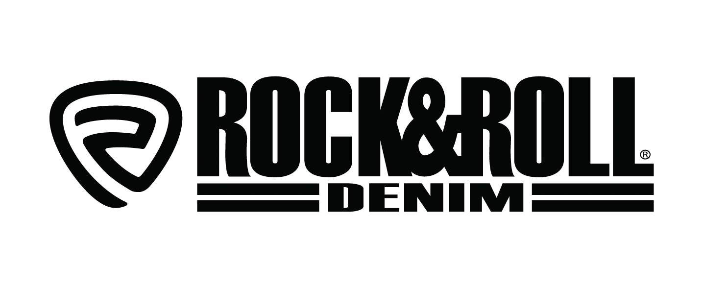 Black Rock & Roll Denim logo. A shield with an 