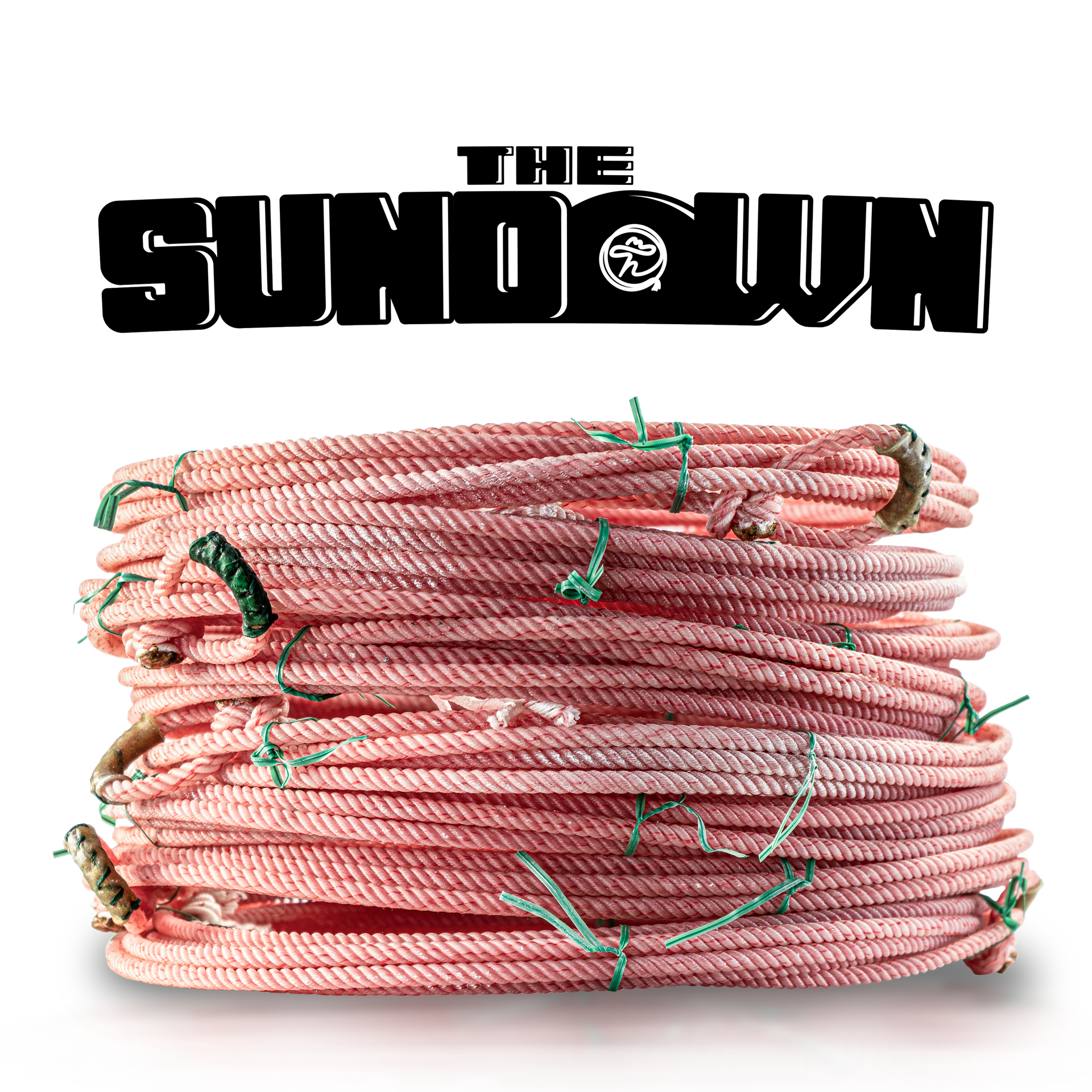 A bundle of pink rope with The Sundown above. 