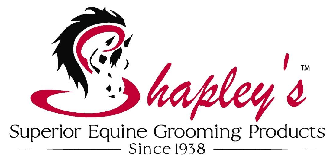 Logo of Shapley's, a horse grooming product company. Includes a horse head and red script text.