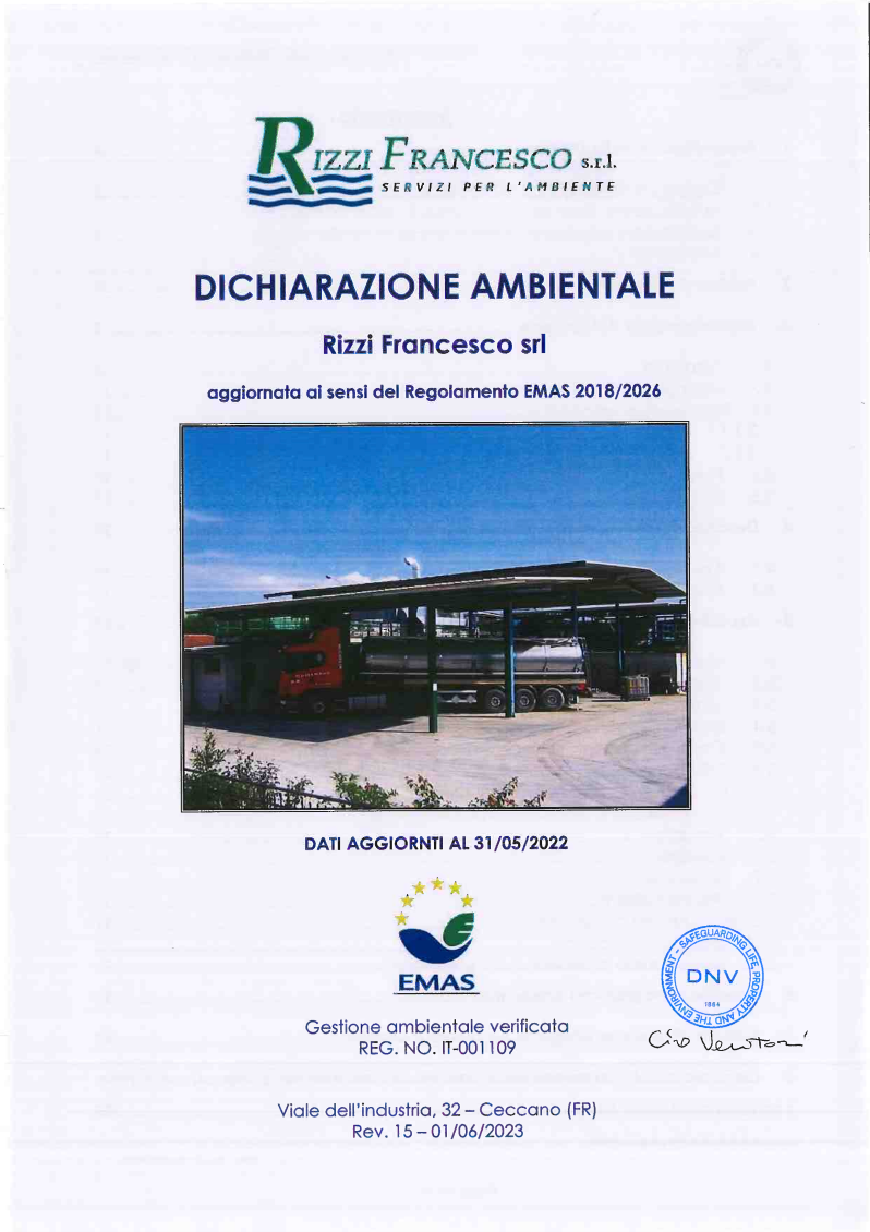 dichiarazione ambientale rizzi francesco srl
