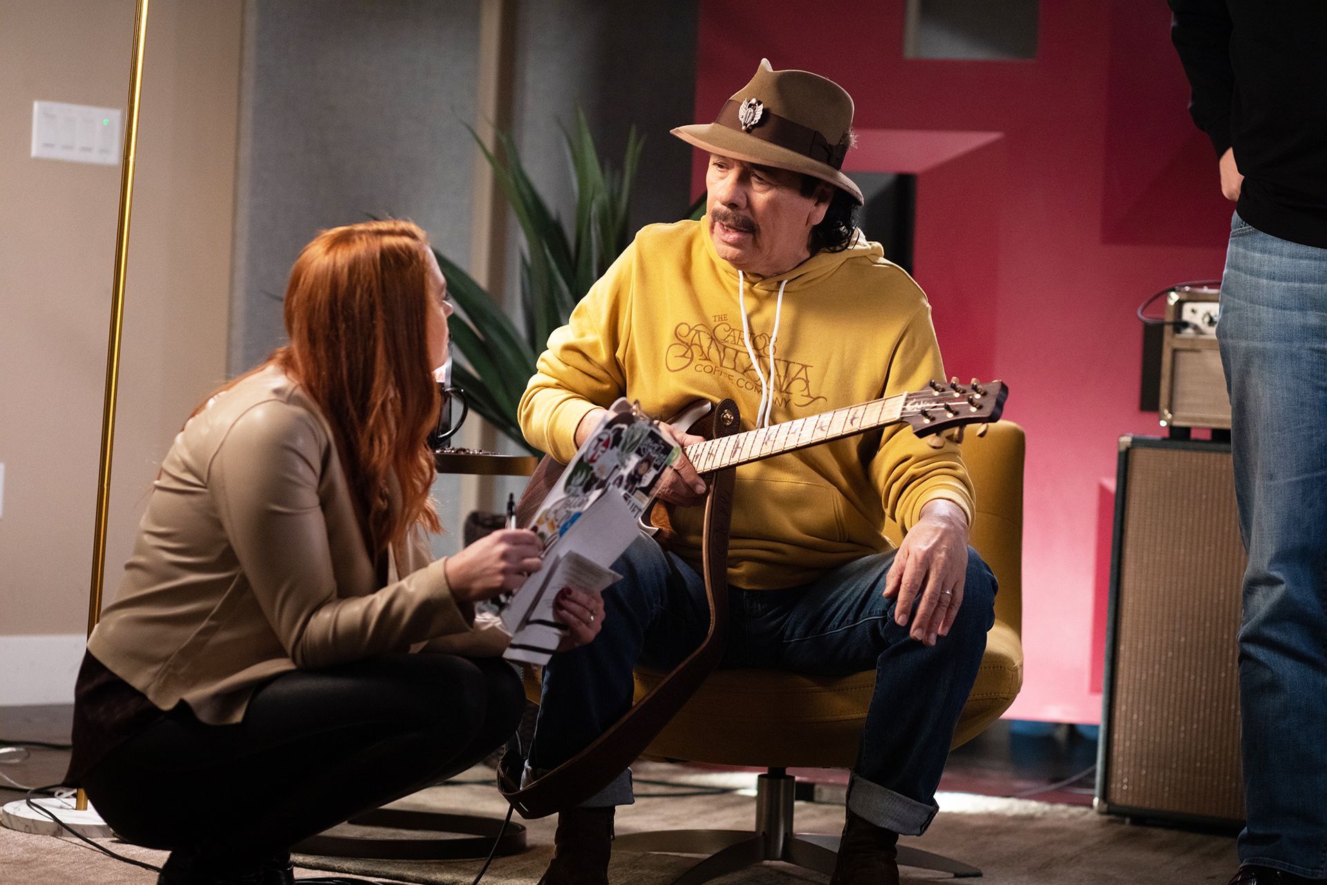 Sarah Stoops With Carlos Santana