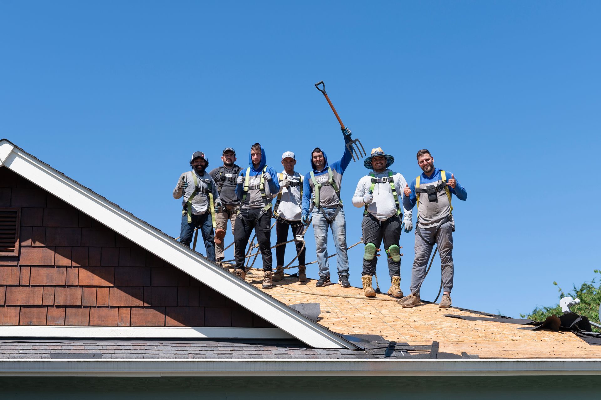 shingles being replaced on a roof