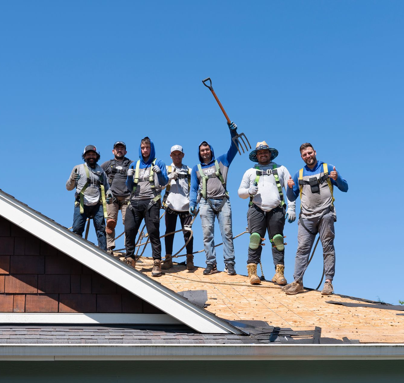 shingles being replaced on a roof 