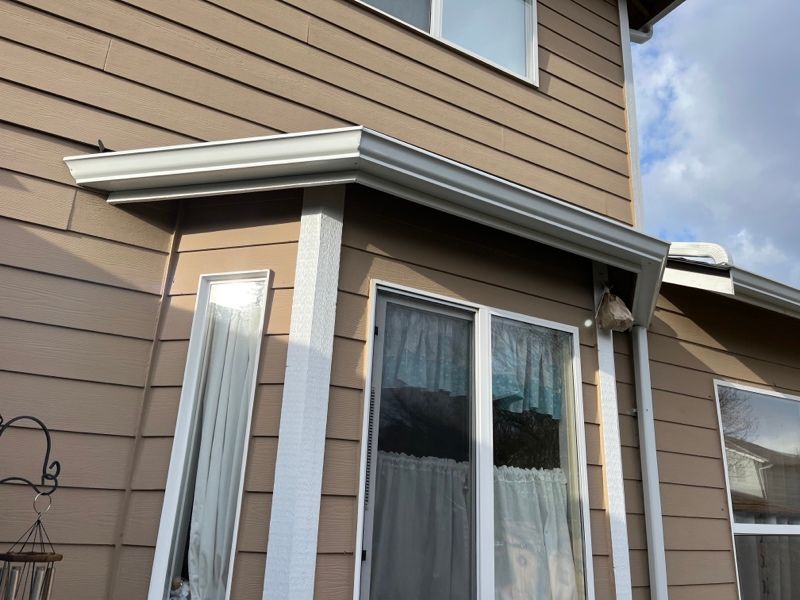 tan house gutters