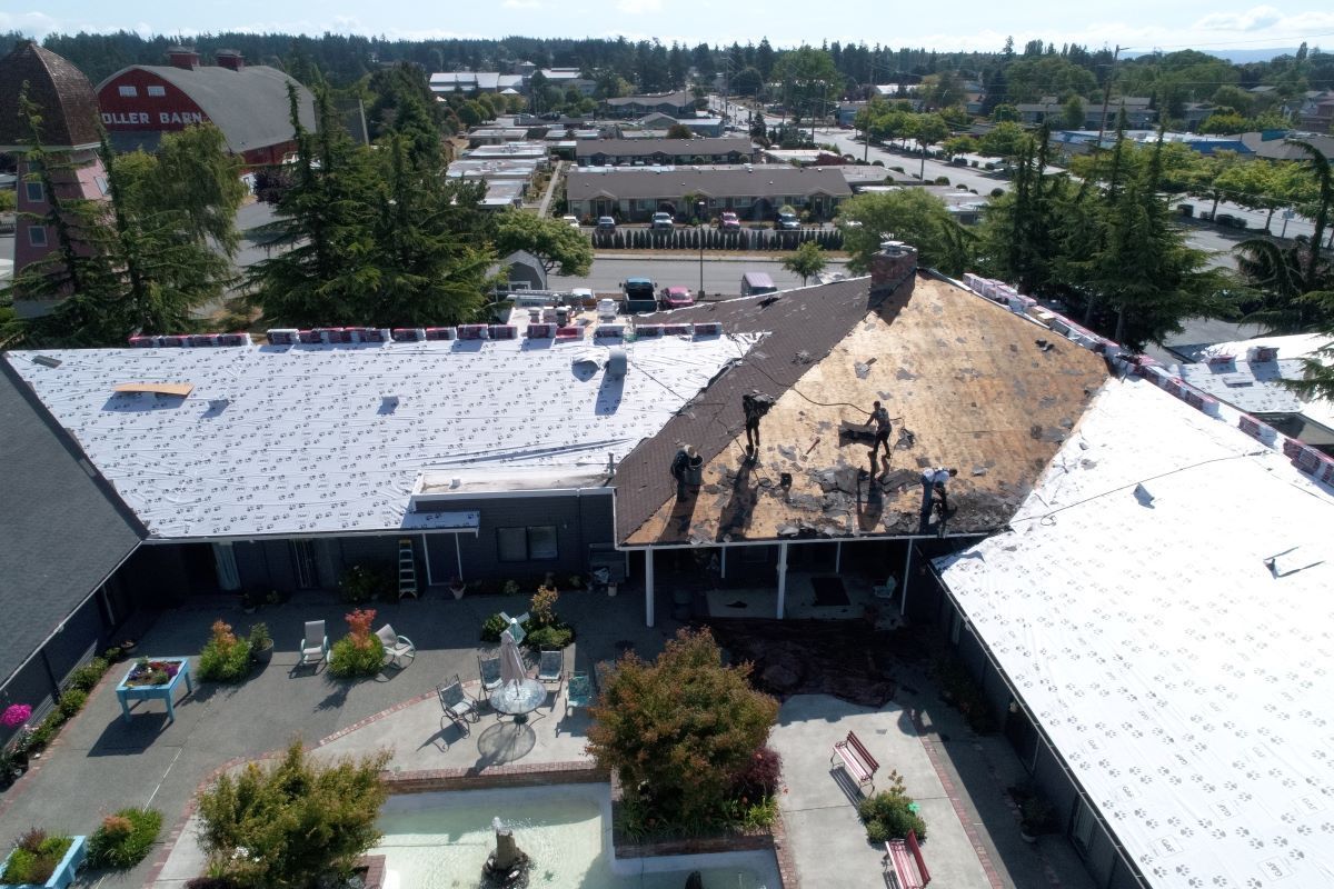 an overhead shot of a roof