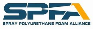 Logo for the Spray Polyurethane Foam Alliance, with blue and yellow design and text.