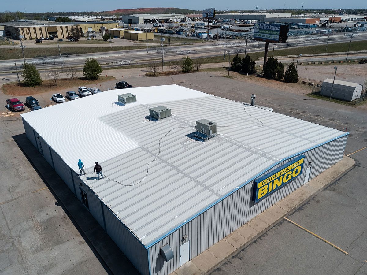 Aerial view of a building, 