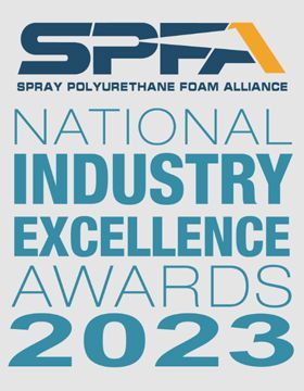 SPFA National Industry Excellence Awards 2023 logo: teal and gray text over a light background. 