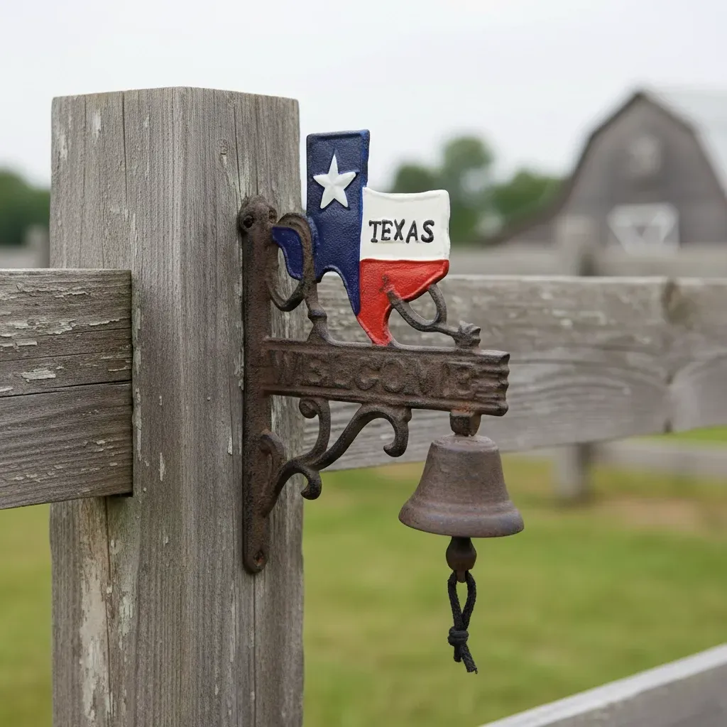 Cloche de porte Texas – Fonte décorative “Welcome”
