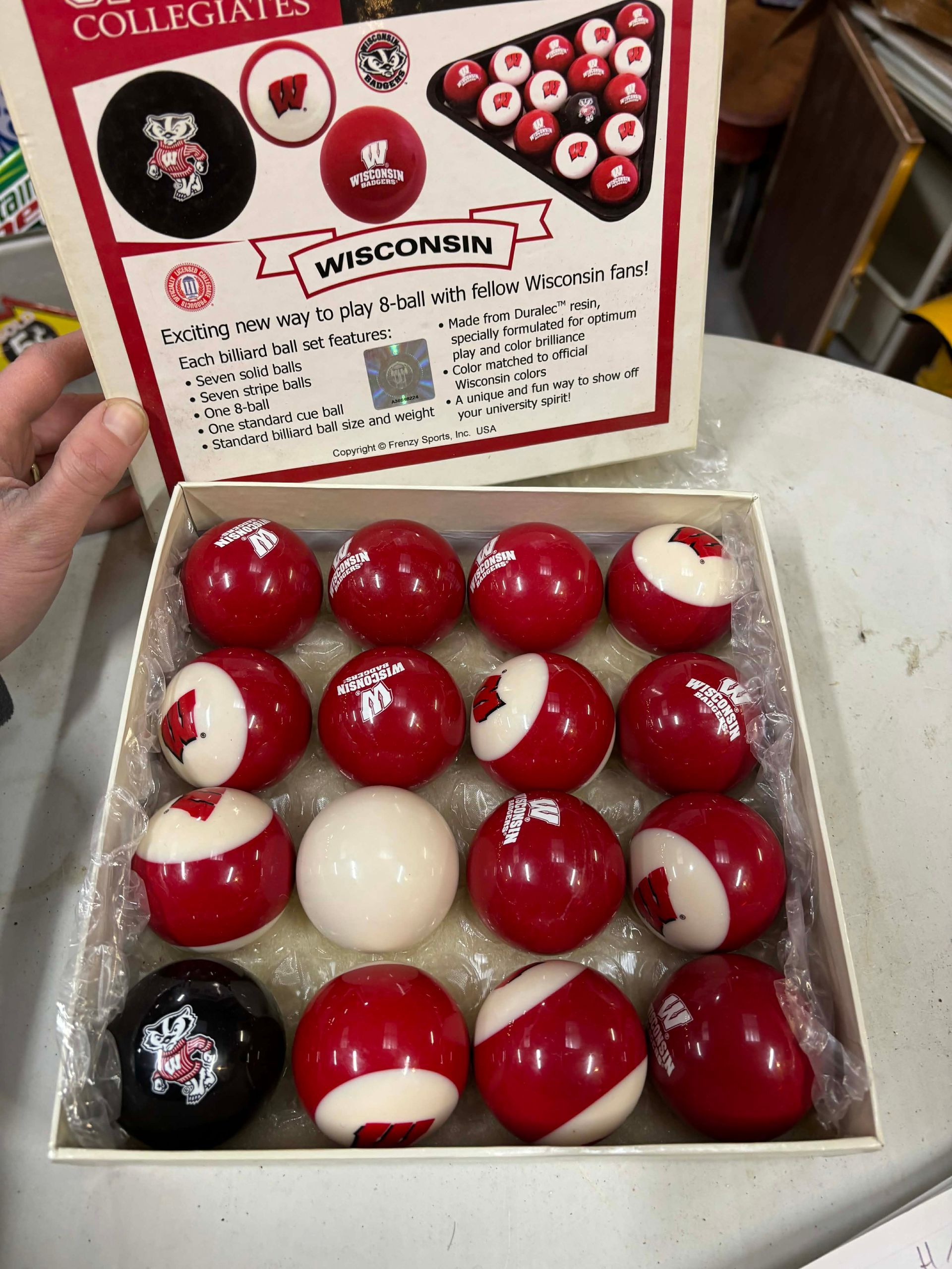 Jeu de Billes de Billard Officiel – Wisconsin Badgers – Frenzy Sports Collegiate – USA