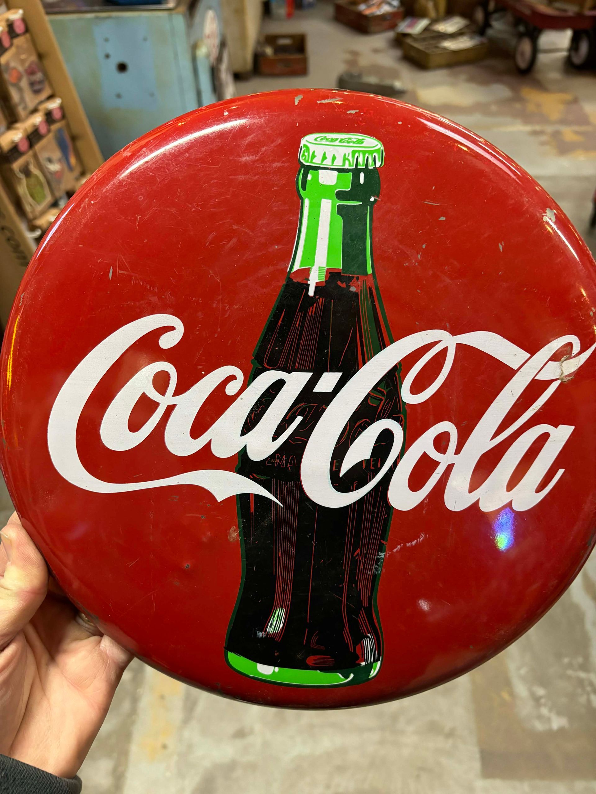 Plaque murale Coca-Cola ronde – Années 1990 – Ø 31 cm