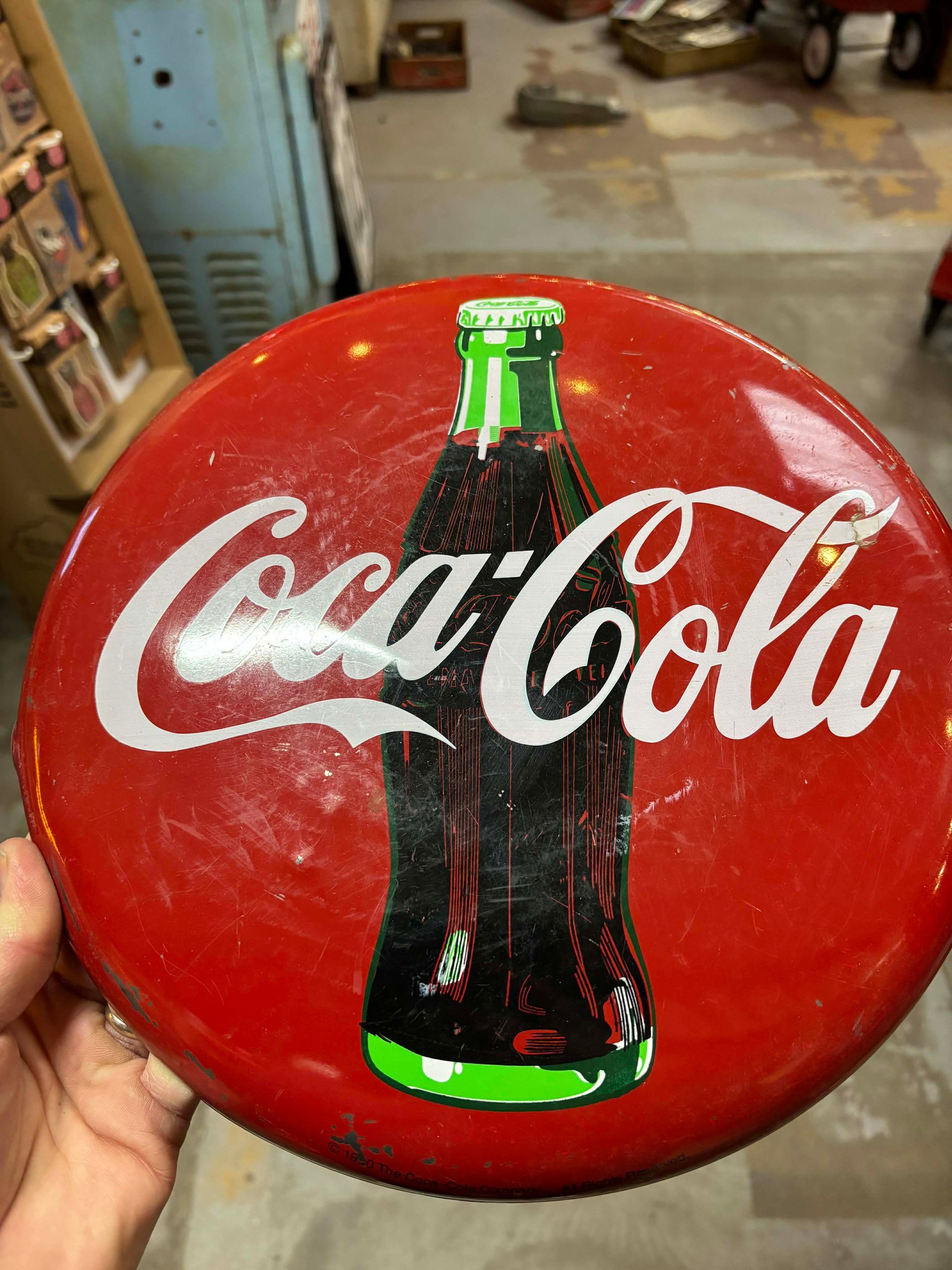 Plaque murale Coca-Cola ronde – Années 1990 – Ø 31 cm