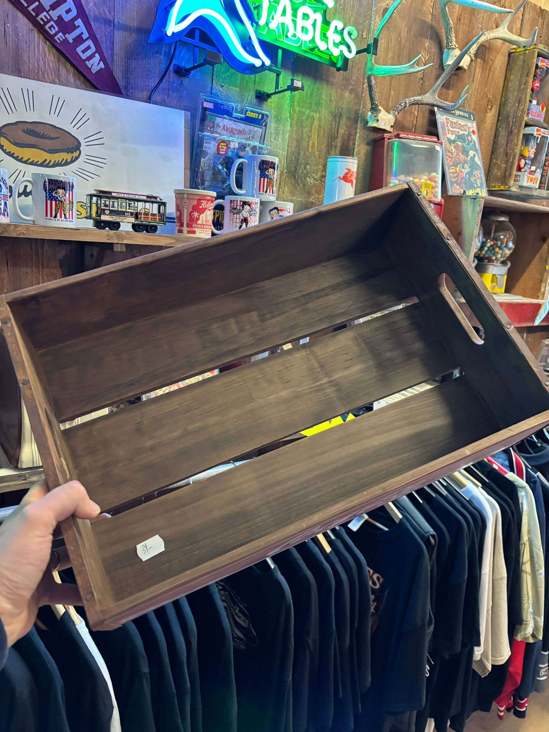 Plateau / Caisse Coca-Cola en bois – Style vintage