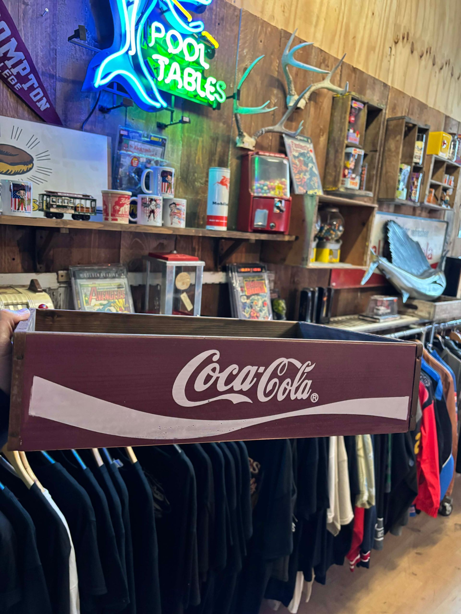 Plateau / Caisse Coca-Cola en bois – Style vintage