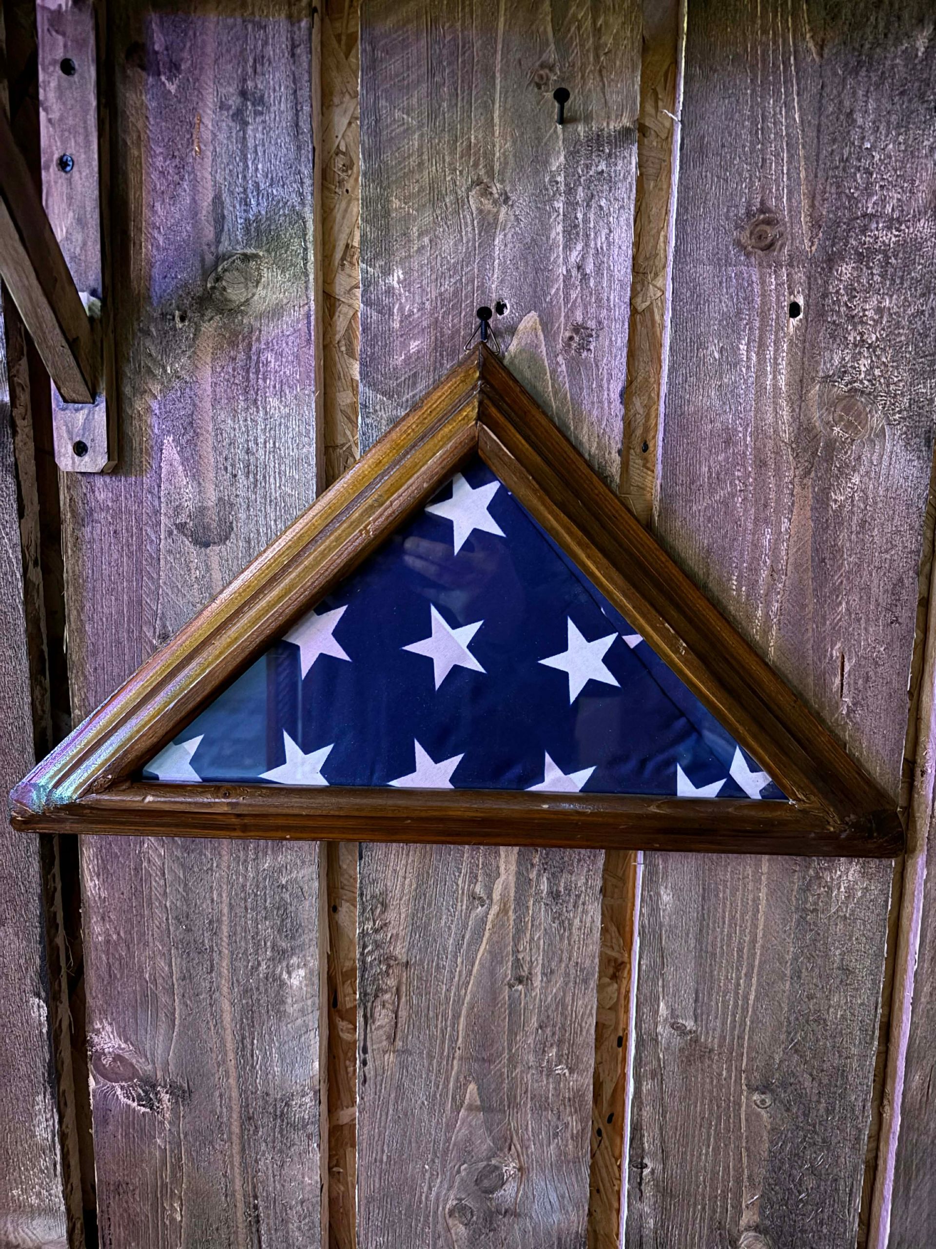 Coffret en bois avec drapeau américain – Pièce décorative authentique