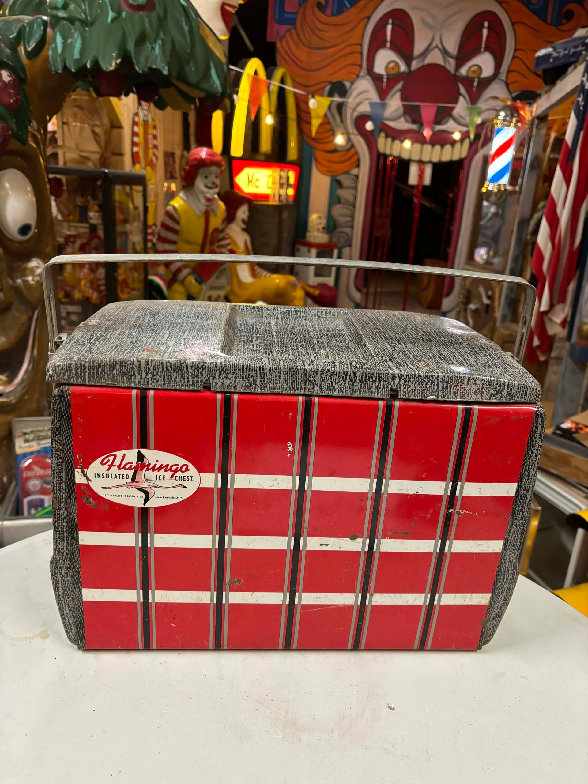 Glacière Vintage Flamingo – Insulated Ice Chest – USA – Années 1950–1960