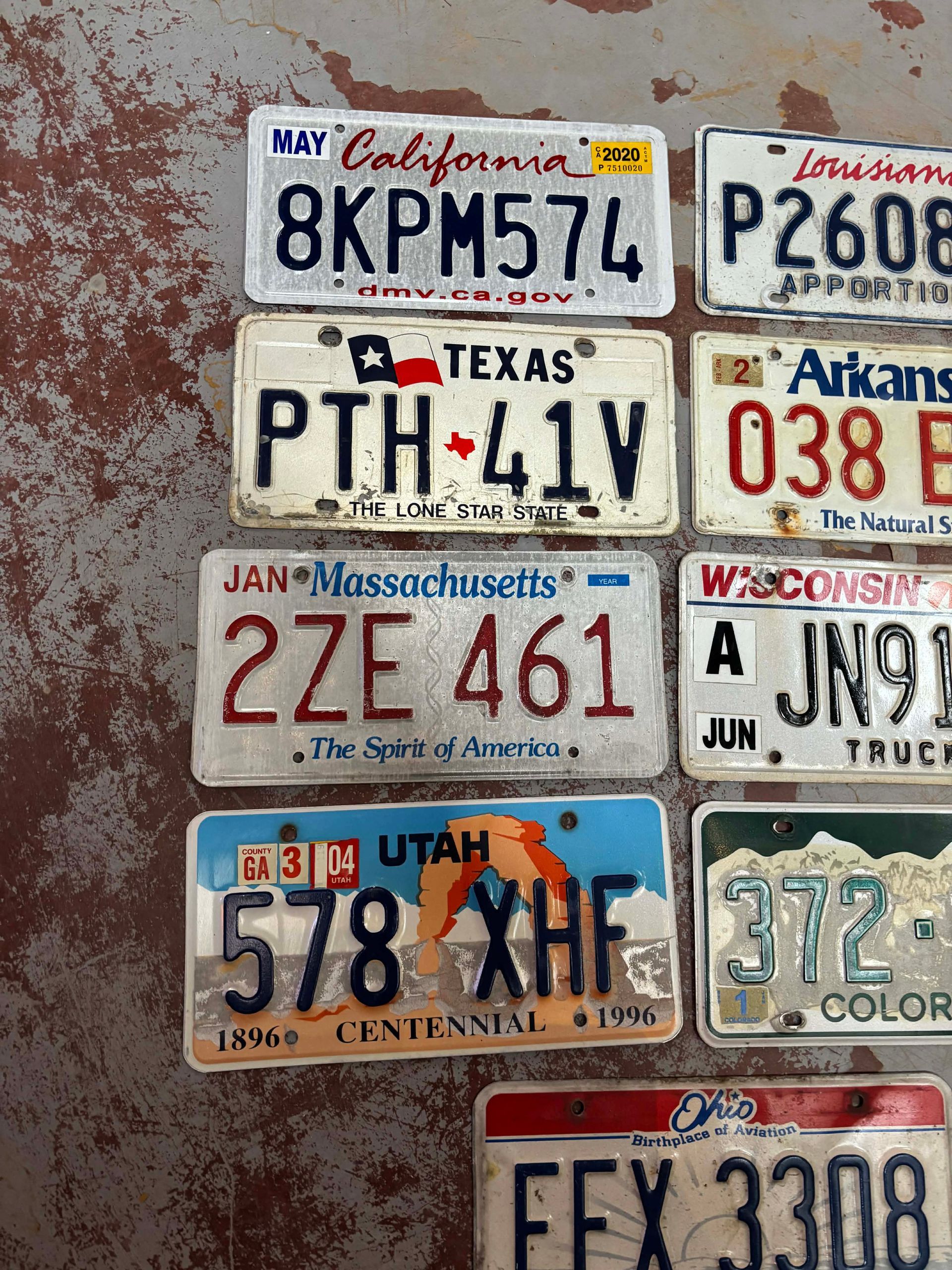 Lot de plaques d’immatriculation américaines originales 9 plaques