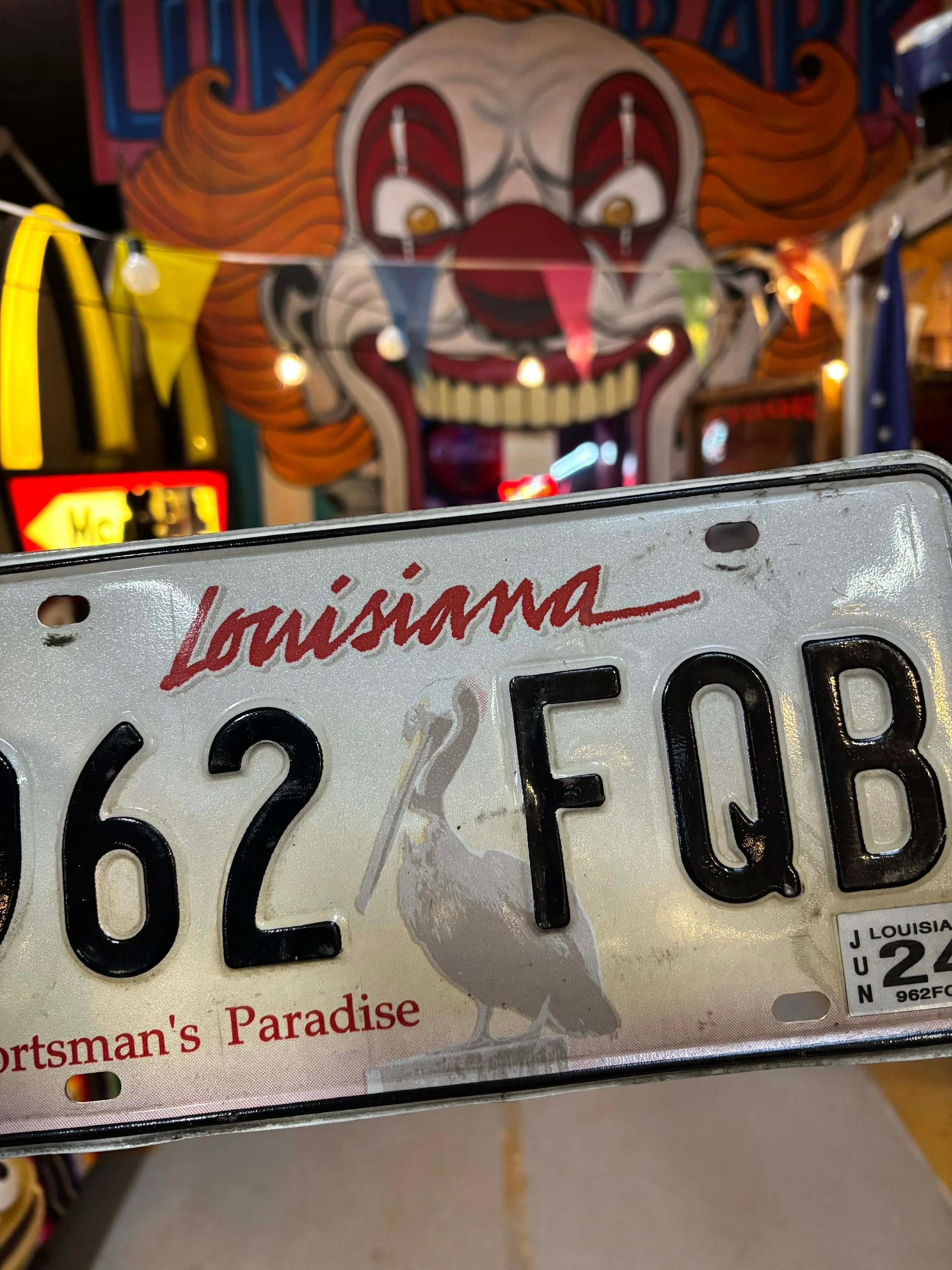Plaque d’immatriculation US authentique – Louisiana – “Sportsman’s Paradise”