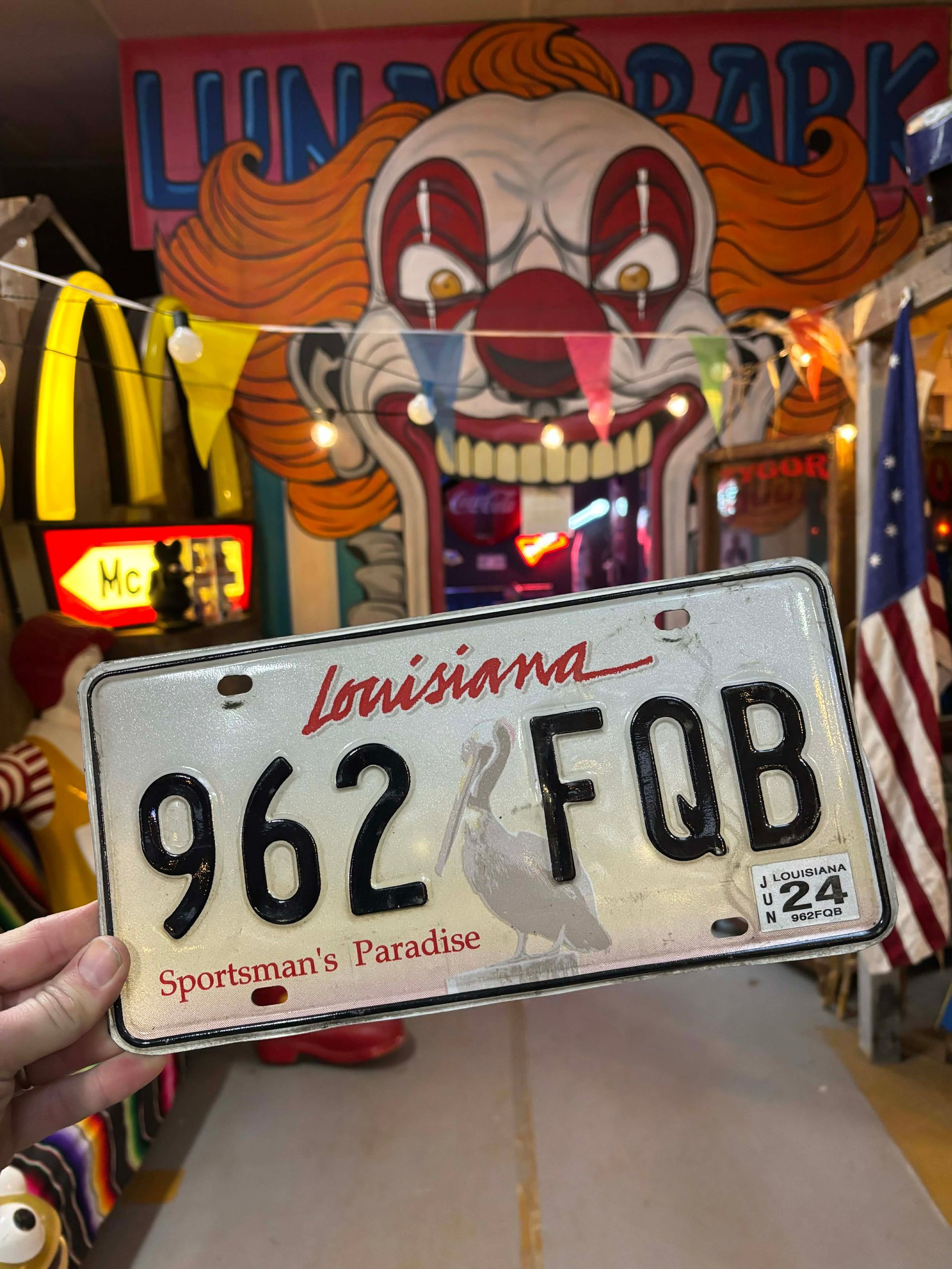 Plaque d’immatriculation US authentique – Louisiana – “Sportsman’s Paradise”