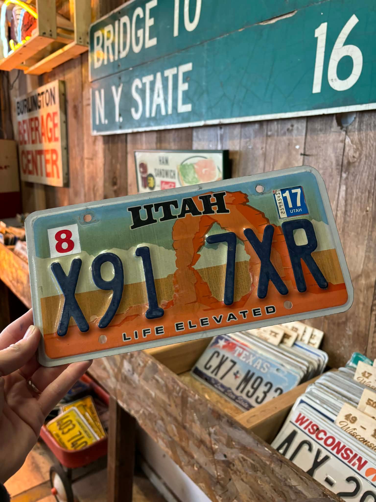 Plaque d’immatriculation US authentique – Utah “X91 7XR”