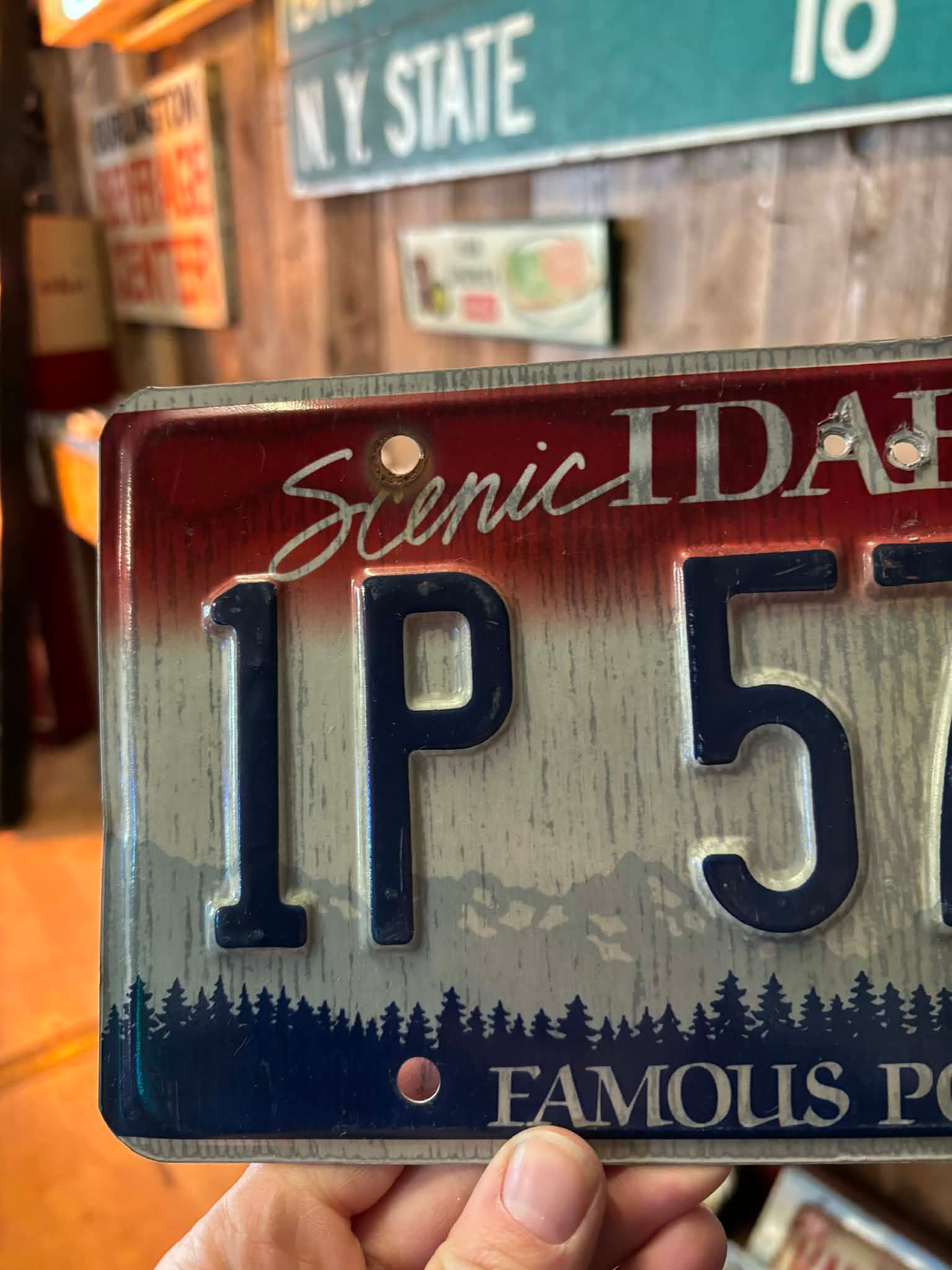 Plaque d’immatriculation US authentique – Idaho “1P 57503”