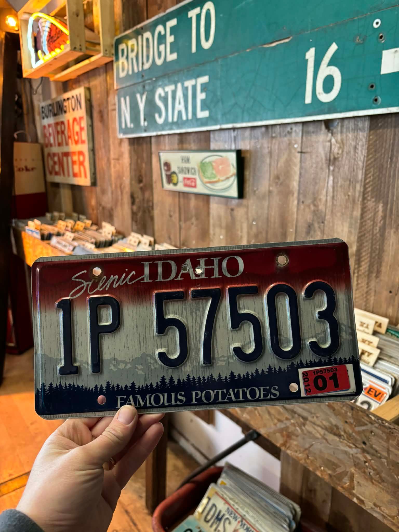 Plaque d’immatriculation US authentique – Idaho “1P 57503”