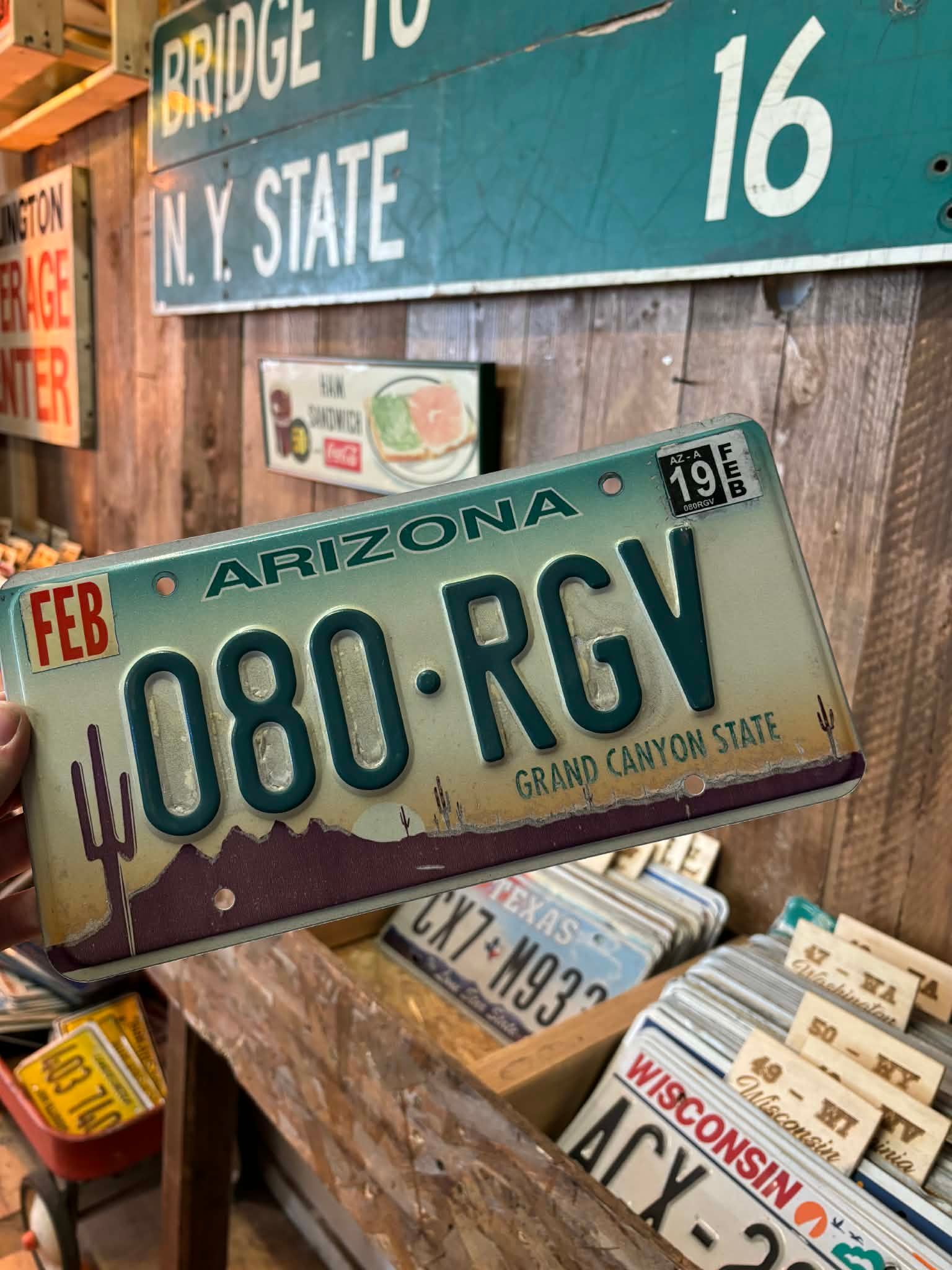 Plaque d’immatriculation US authentique – Arizona “080 RGV”