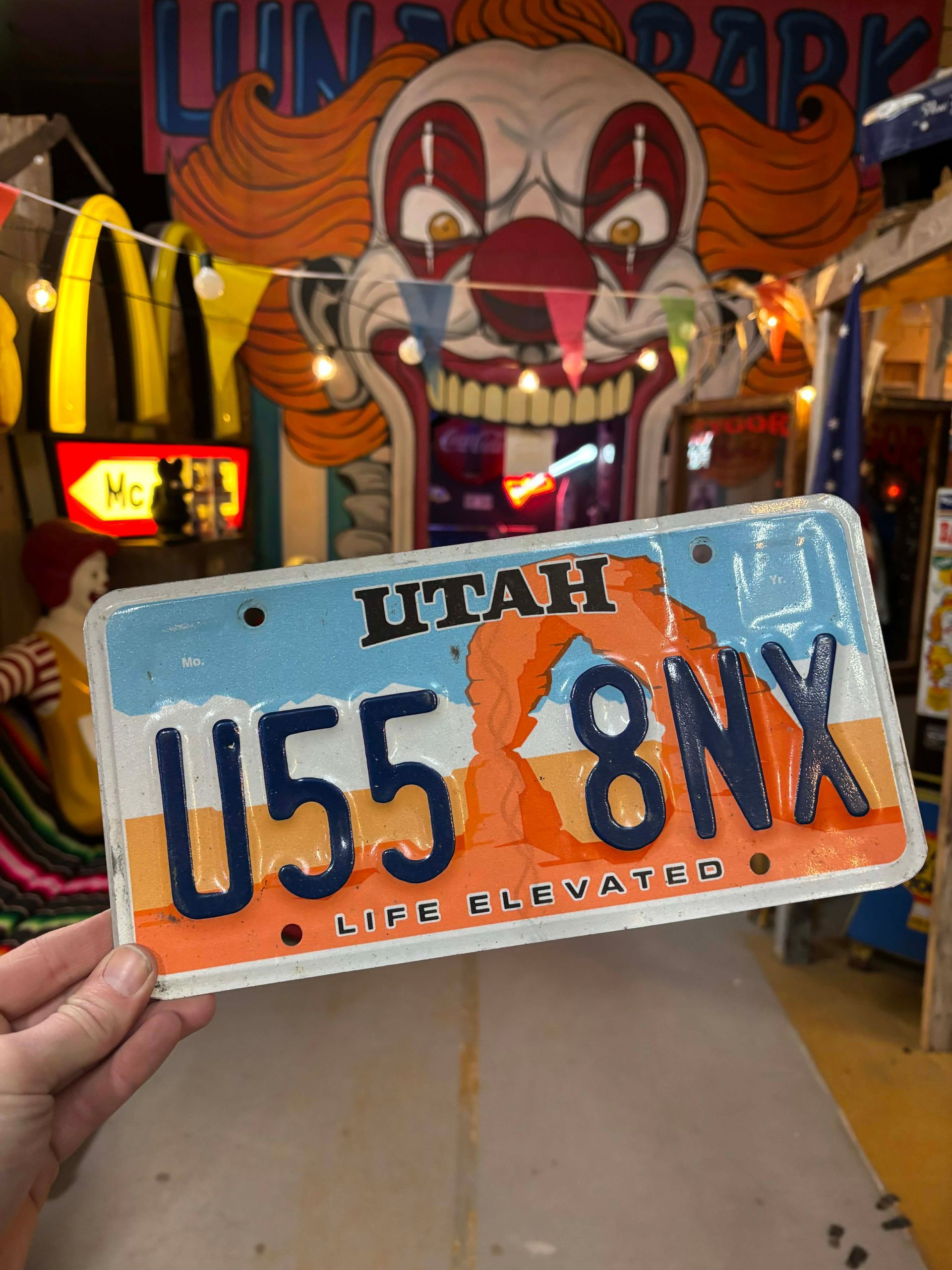 Plaque d’immatriculation US authentique – Utah – “Life Elevated”