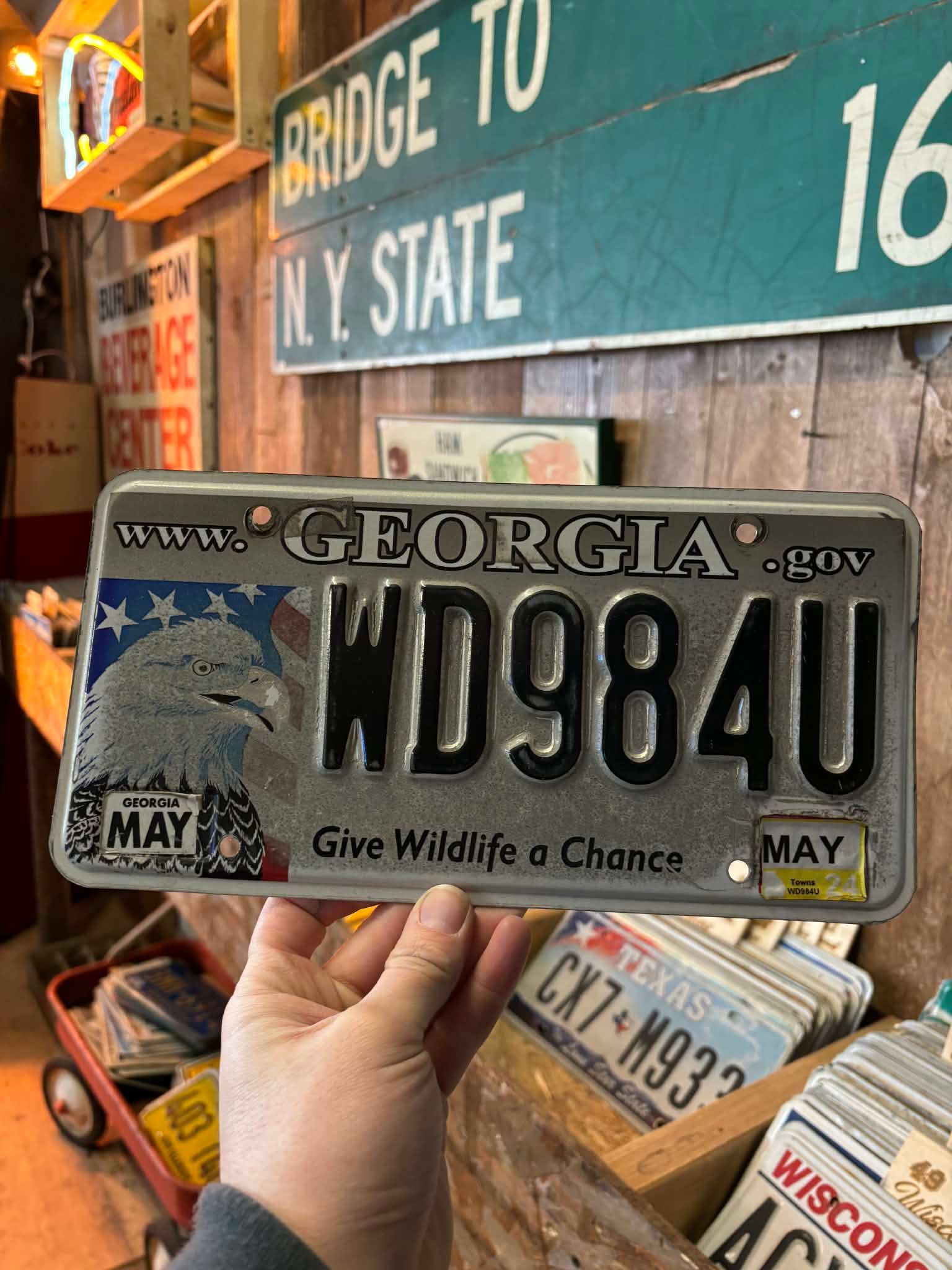 Plaque d’immatriculation US authentique – Georgia “WD984U”