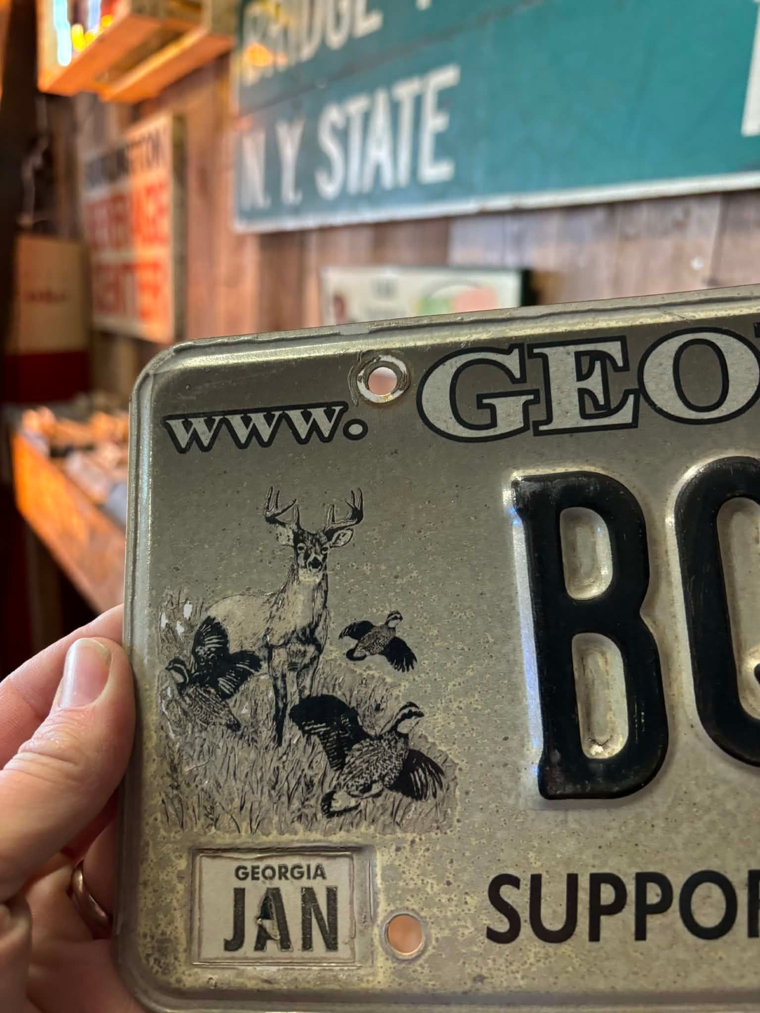 Plaque d’immatriculation US authentique – Georgia “BQ5 JZQ”