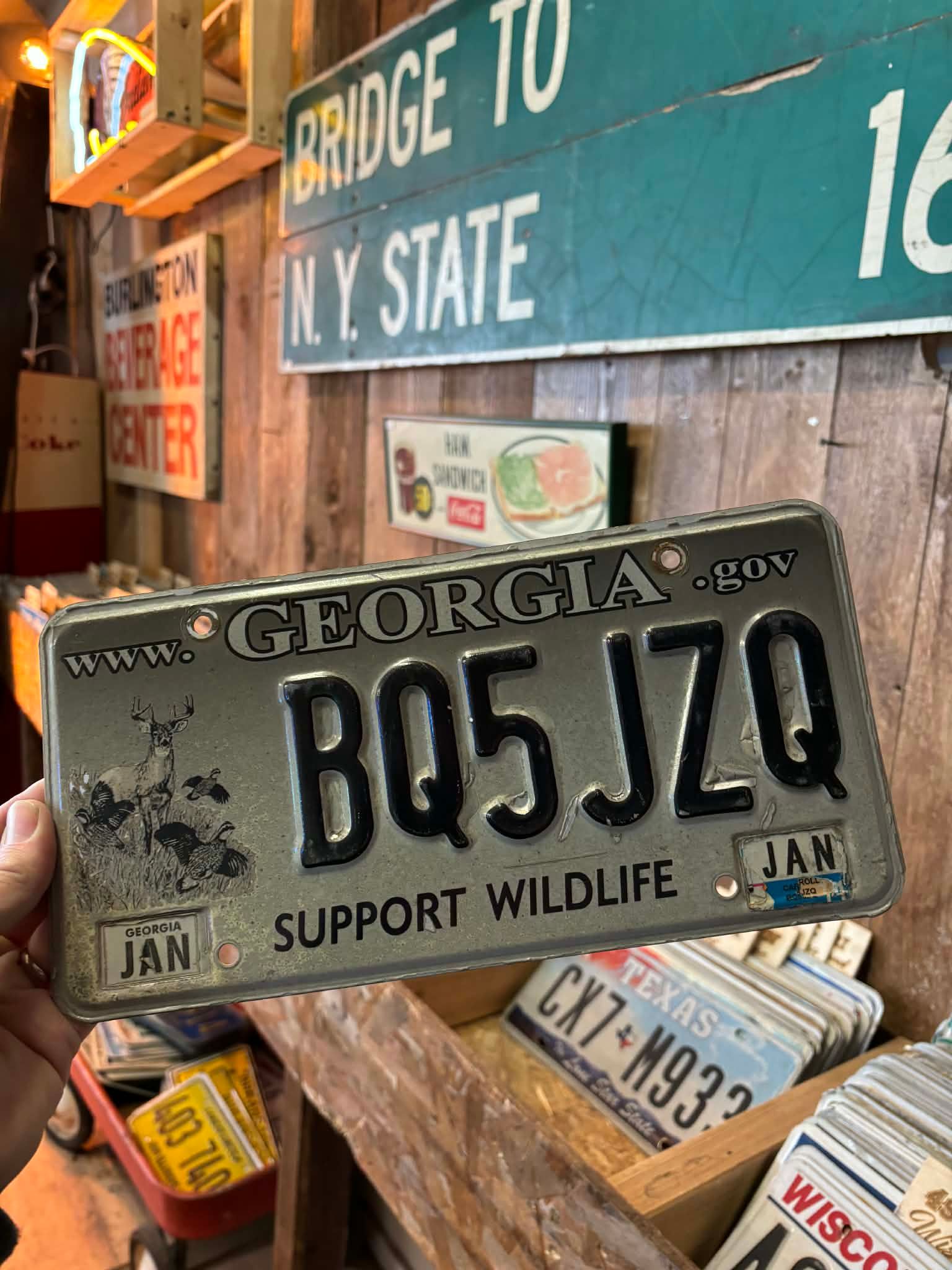 Plaque d’immatriculation US authentique – Georgia “BQ5 JZQ”