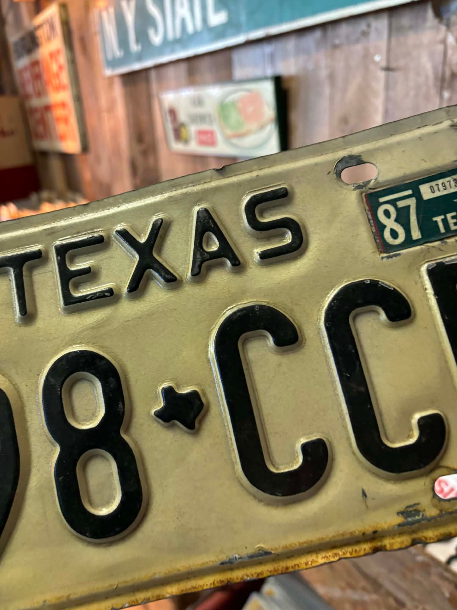 Plaque d’immatriculation US authentique – Texas “498 CCR”