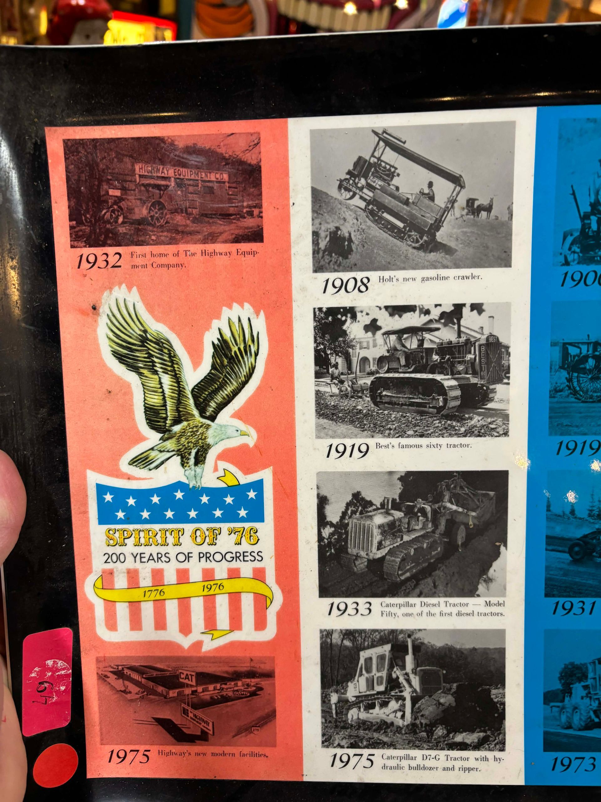 Plateau décoratif vintage industriel – Spirit of ’76 / Caterpillar