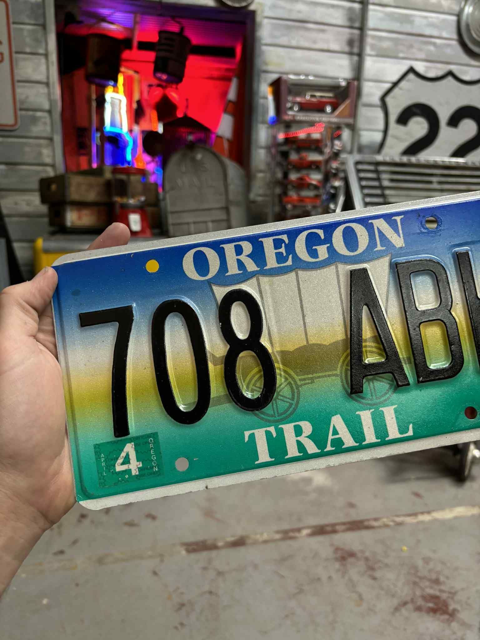 Plaque d’immatriculation US – Oregon Trail 1998