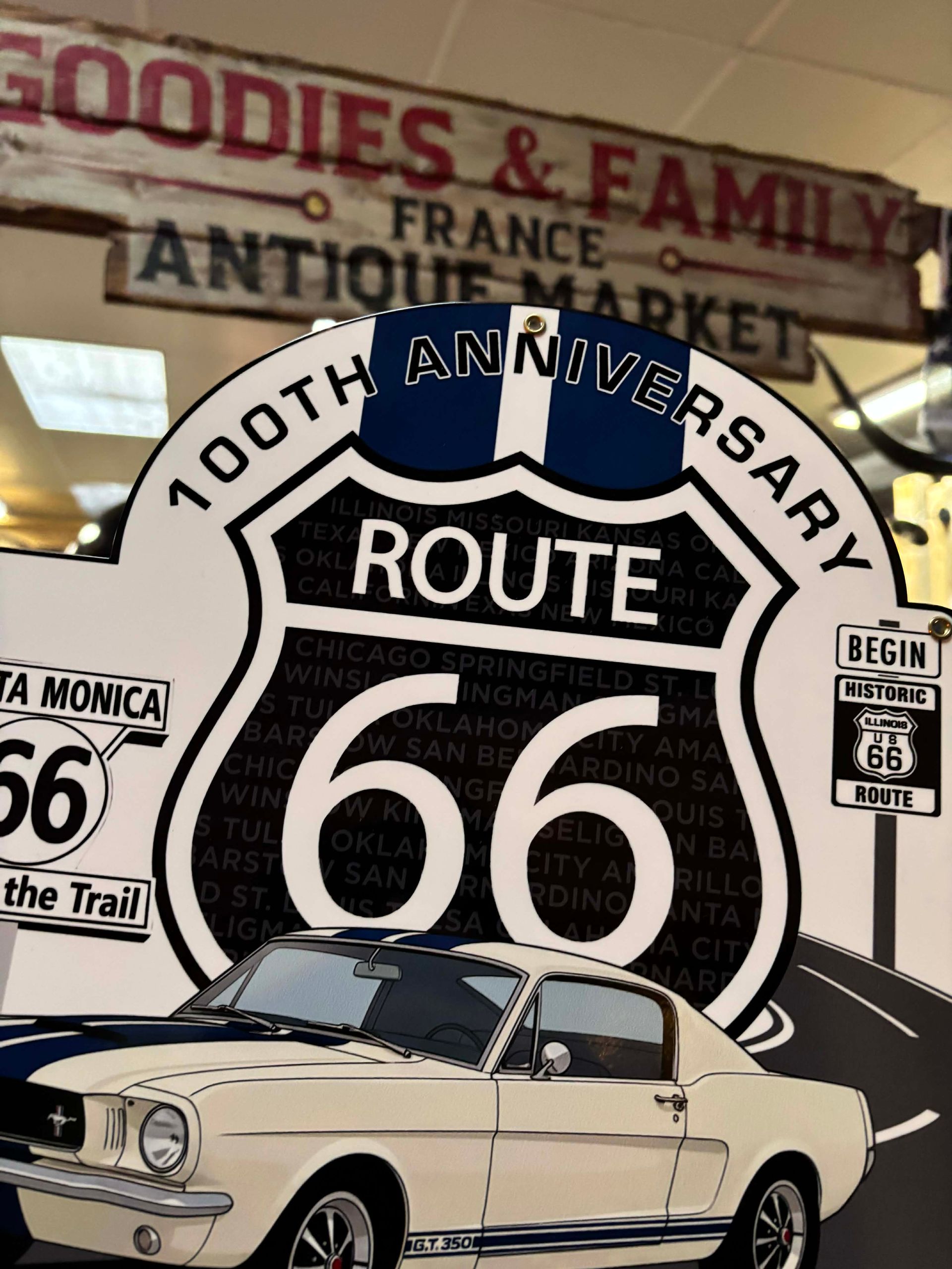Plaque métal Route 66 – 100th Anniversary Shelby GT350