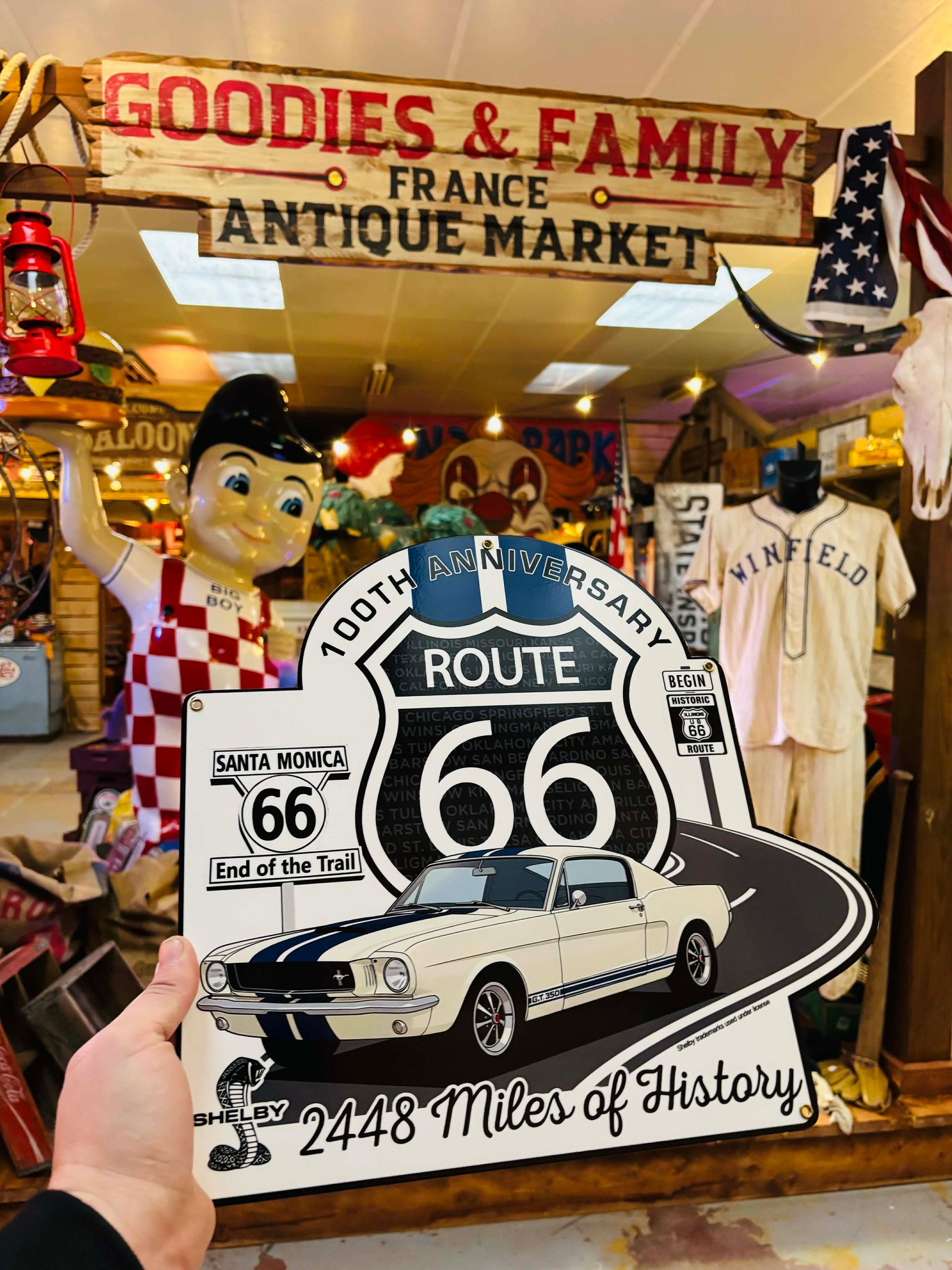 Plaque métal Route 66 – 100th Anniversary Shelby GT350