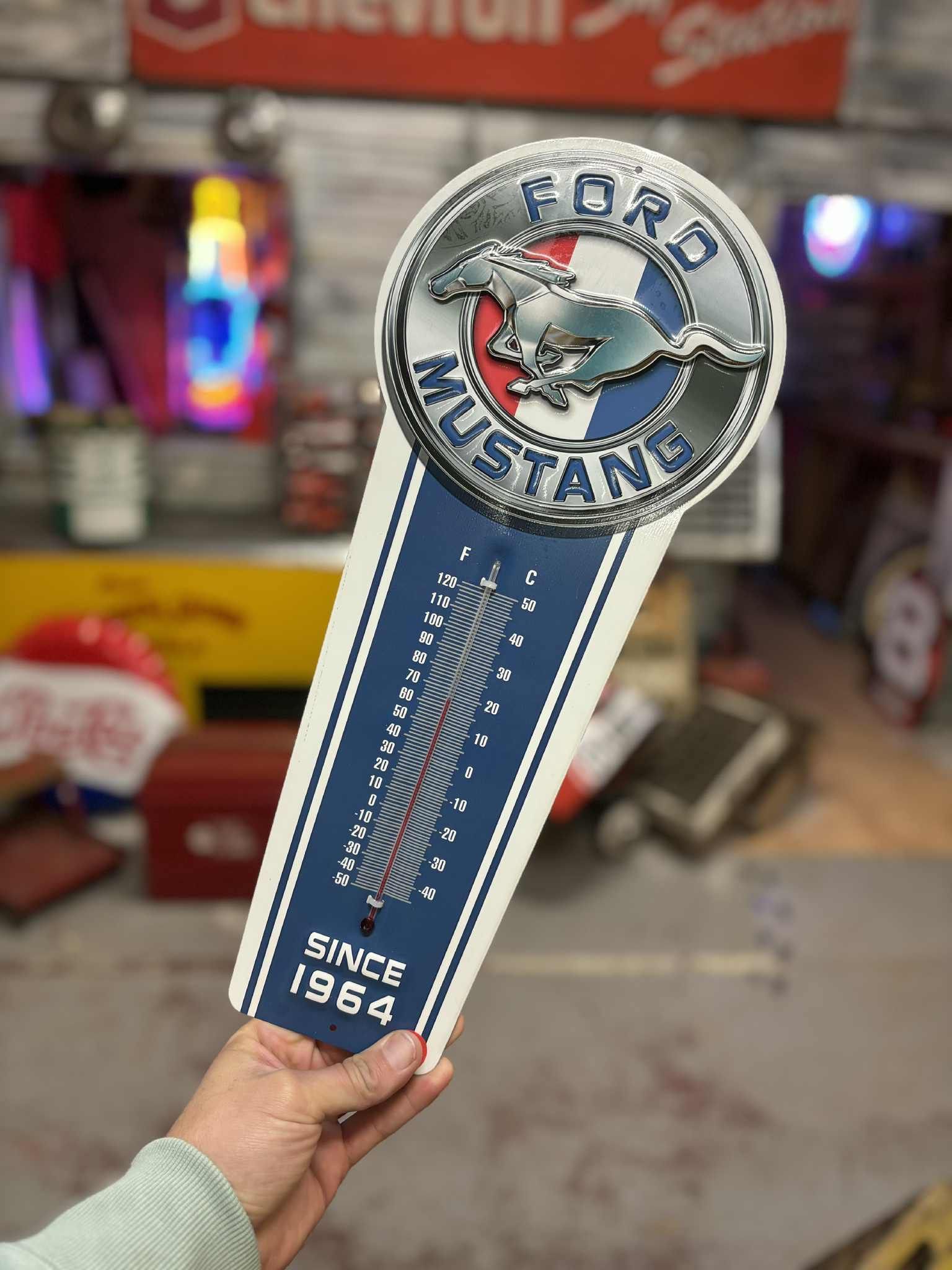 Thermomètre Ford Mustang – Style Vintage Garage