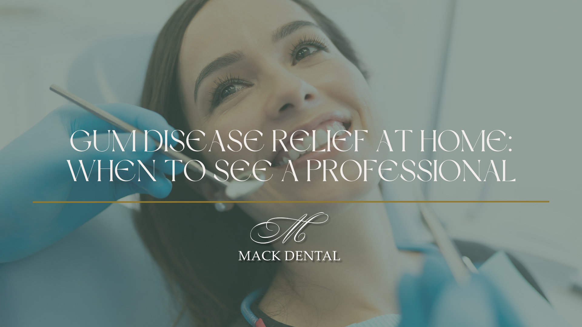 A woman is getting her teeth examined by a dentist.