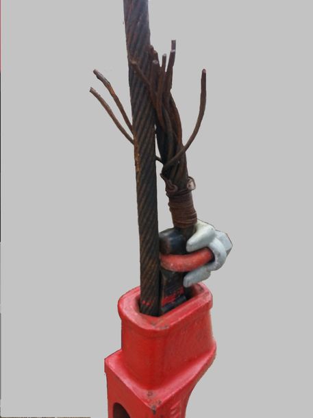 wire rope end termination safety bad example 3