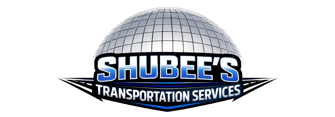 Blue van inside a circular logo for 