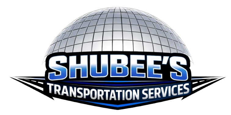 Blue van inside a circular logo for 