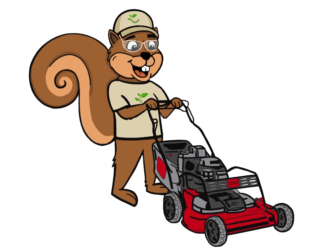 Greener Concepts Mascot Mowing Lawn