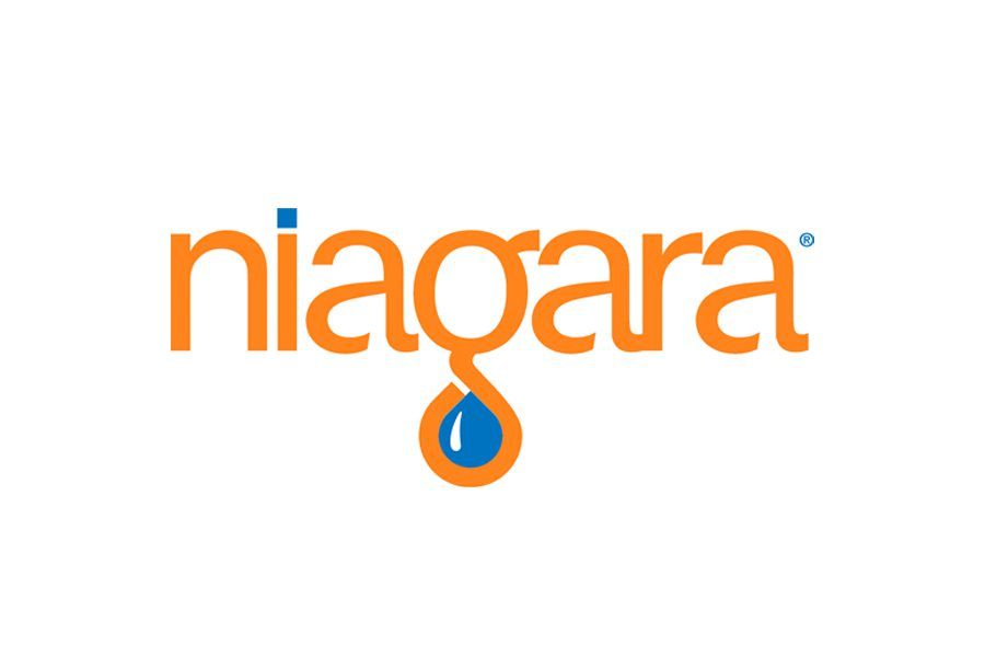 A niagara logo with a drop of water in the middle