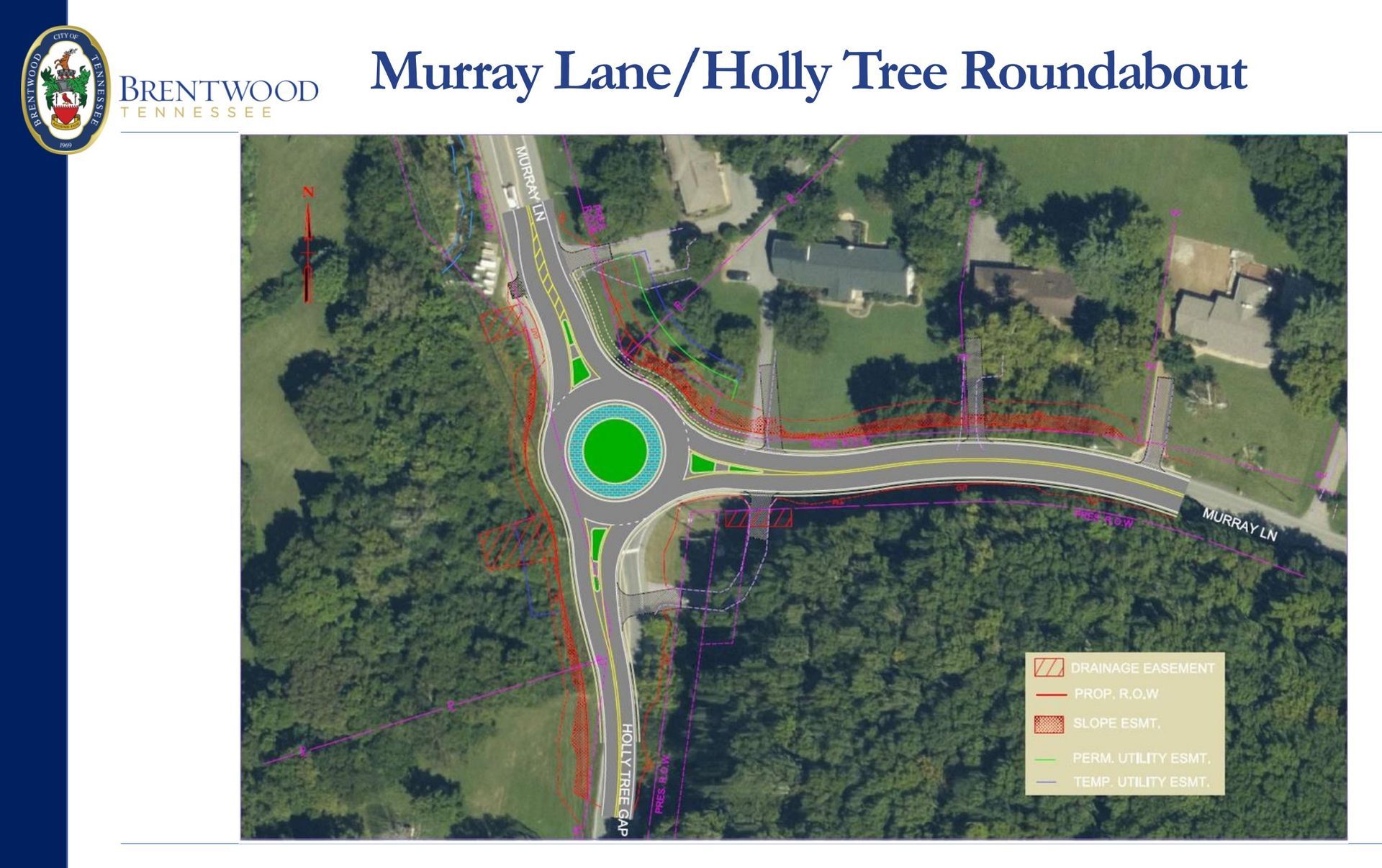 Future roundabout at the intersection of Murray Lane and Hollytree Gap